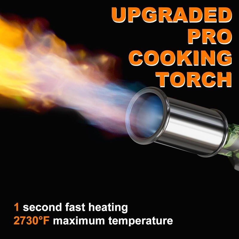TAUSOM Propane Torch Gun with Adjustable Knob - Kitchen Blow Torch for Cooking, Welding, Steak Searing & Charcoal Starter, Propane Torch Gun for Christmas & Birthday Gift - Image 5